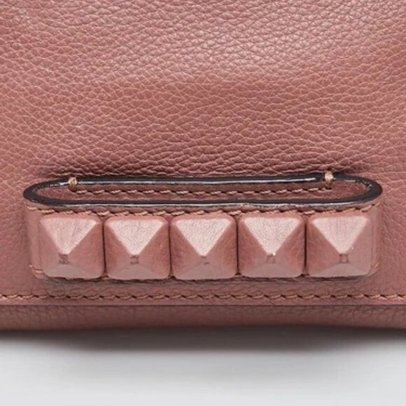 Valentino Brownish Leather Rockstud Va Va Voom Clutch Bag - Picture 6 of 11